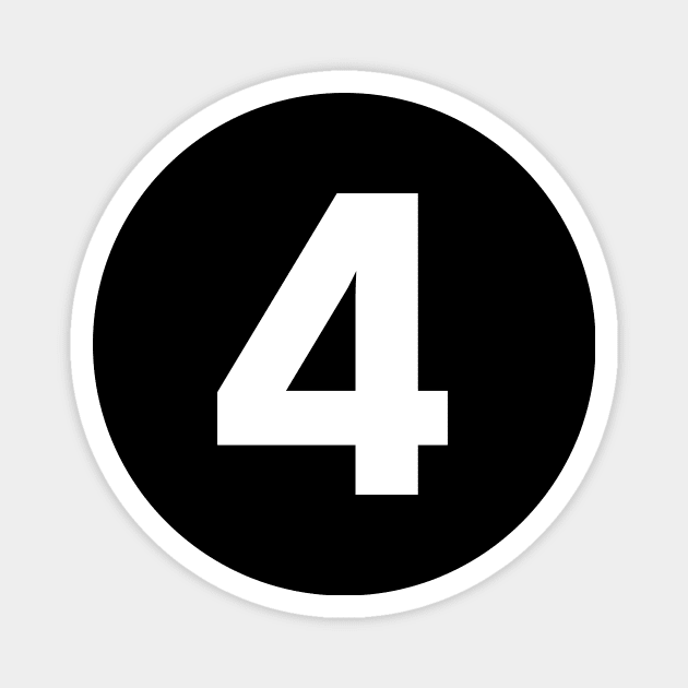 Number Four - 4 - Any Color - Team Sports Numbered Uniform Jersey - Birthday Gift Magnet by Modern Evolution